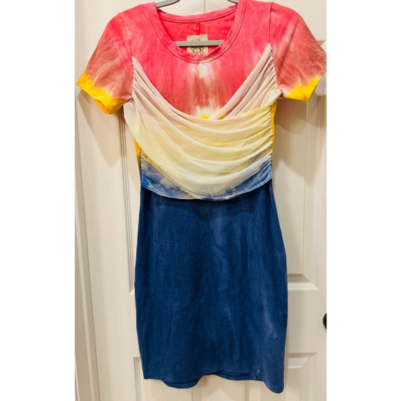 CHASER Crossover Hi Lo Tee Dress Multi-color - Picture 1 of 5